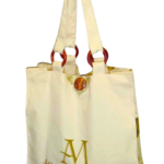 Sacola em algodão cru com alças de madeira personalizada para Joalheria Acqua Marine